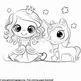 Unicorn Princess Coloring Pages Colouring Cartoon Kids Sheet Choose Board Printable sketch template
