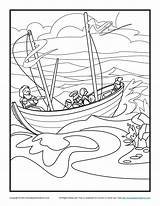 Shipwreck Shipwrecked Apostle Missionary Acts Boat Getcolorings Journeys Calms Pauls Vbs Silas Jia Snake sketch template