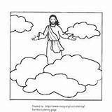 Jesus Coloring Ascension Heaven Clipart Bible Pages Alive Returning Rapture Kids Ascends School Crafts Sunday Template Coming Story Second Activities sketch template