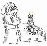 Shabbat Candles Cliparts sketch template