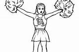 Coloring Pages Cheerleader Cheering Player Football Stunt Perform Great sketch template