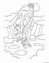 Volcano Feathered Velociraptor sketch template