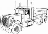 Truck Coloring Pages Dump Mack Trucks Rocks sketch template
