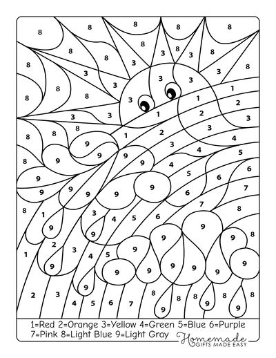 color  numbers activity pages  kids  fun coloring pages