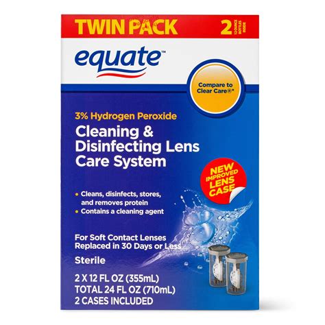 equate contact lens solution cleaning disenfecting lens care system  fl oz  pk walmart