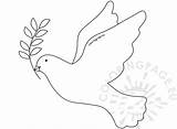 Dove Branch Olive Template Coloring Easter sketch template