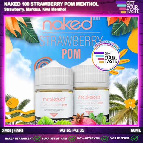 jual liquid naked 100 strawberry pom menthol usa 60ml by naked100 di