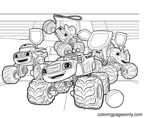 blaze   monster machines coloring page  printable coloring