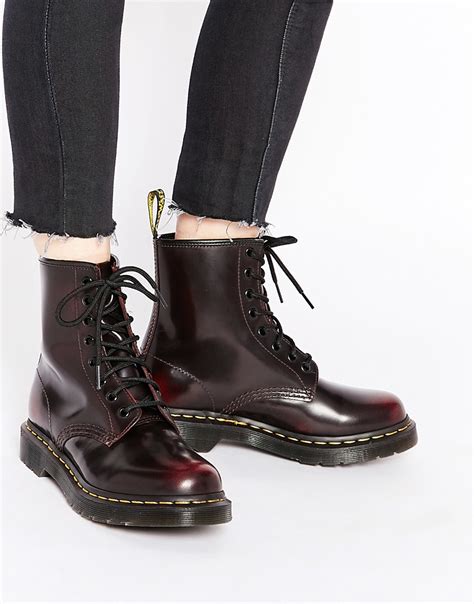 lyst dr martens 1460 cherry red arcadia 8 eye boots in black
