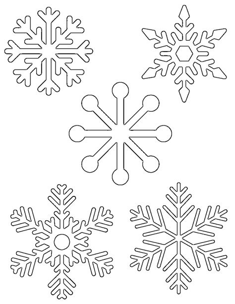 printable snowflake templates large small stencil patterns