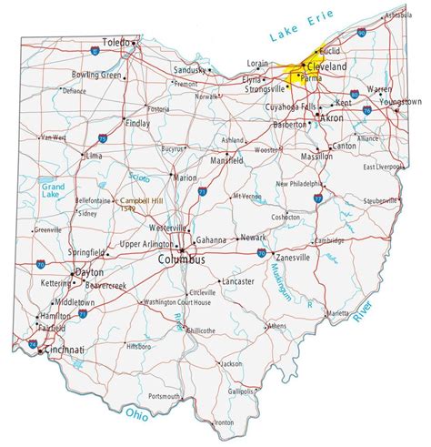 map  ohio cities  roads gis geography