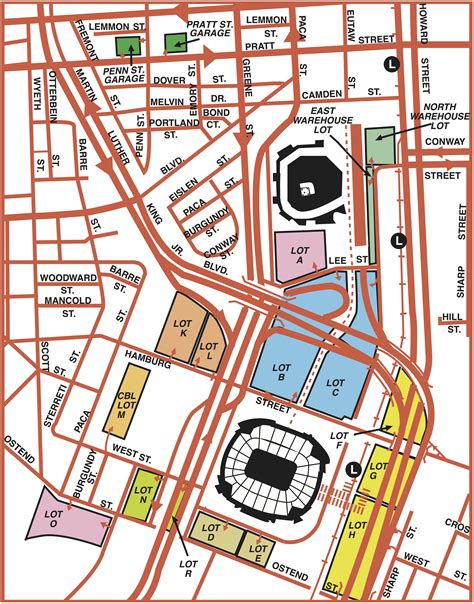 orioles parking map stadium parking guides