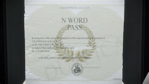 N Word Pass Replaces Presidential Pardons By Cviii