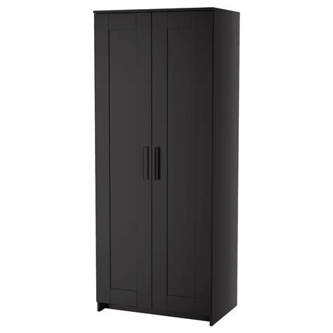 brimnes wardrobe   doors black    ikea