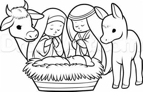 draw  nativity step  step christmas stuff seasonal