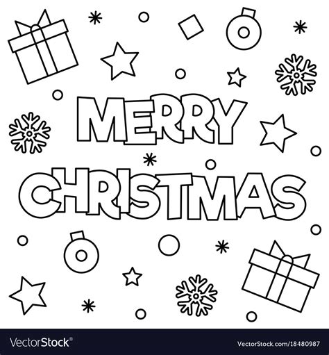 merry christmas coloring page royalty  vector image