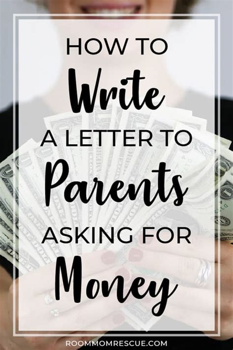 letter  parents   money email template room mom rescue
