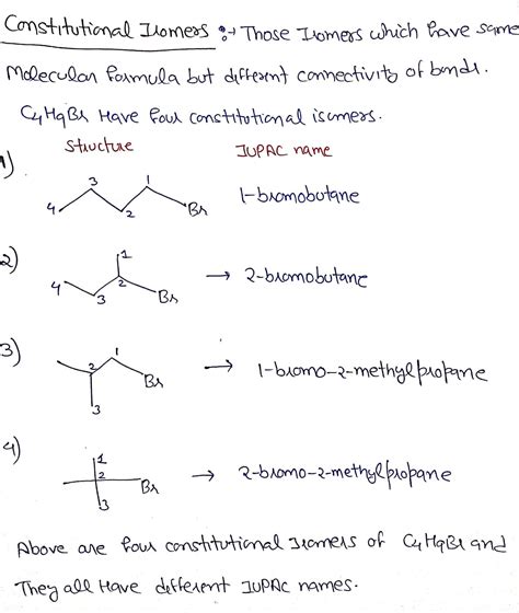 draw all constitutional isomers of c4h9br