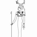 Sekhmet Coloring Deity Designlooter Goddess Hathor Egypt sketch template