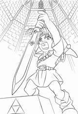 Coloring Sword Master Pages Printable Zelda Link Kids 19kb sketch template