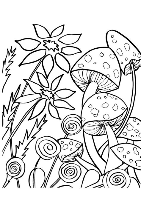 mushroom coloring pages printable