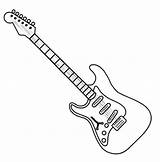 Guitar Coloring Electric Pages Drawing Outline Line Book Bass Printable Simple Sketch Print Guitars Kids Drawings Template Paintingvalley Creative Instruments sketch template