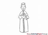 Coloring Priest Christening Kids Pages Sheet Title sketch template
