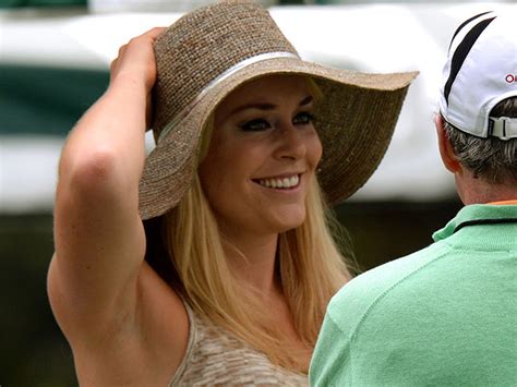 lindsey vonn is watching tiger at the masters for the win