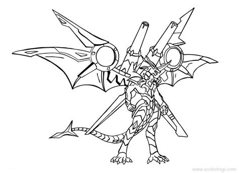 bakugan coloring pages dragonoid with cannons