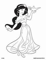 Jasmine Coloring Aladdin Lamp Pages Princess Disney Activities Earlymoments Color Genie Abu Bonus sketch template