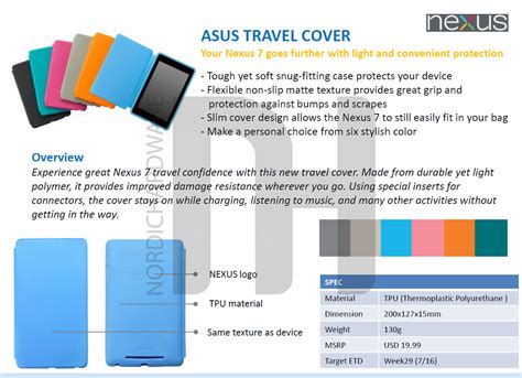 nexus   accessorize  dock  multiple colored travel covers  month