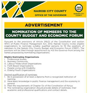 vacancies open  nairobi city county government jobs  kenya