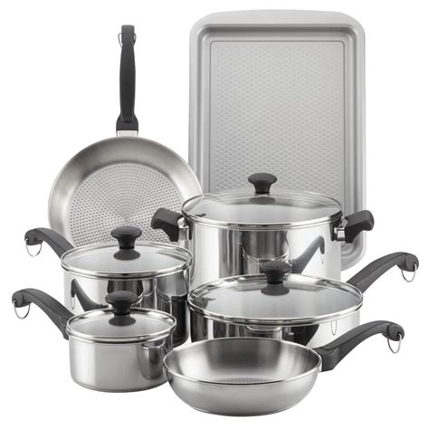 piece classic traditions stainless steel cookware set