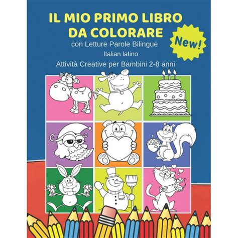 il mio primo libro da colorare con letture parole bilingue italian