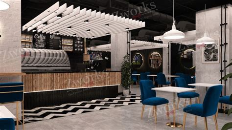 coffee shop interior design  model zworks  models