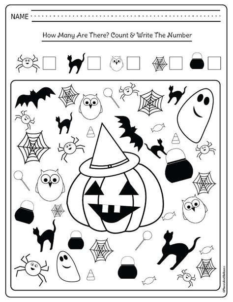 printable halloween worksheets  kindergarten   perfect