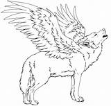 Wolves Winged Getcolorings Getdrawings Wolfman Werewolf Crafter Cried sketch template