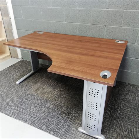 dark walnut rh 160cm desk recycled office solutions