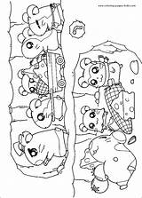 Hamtaro Coloring Pages Cartoon Color Character Printable Kids Sheets Found sketch template