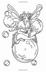 Coloring Pages Fairy Adult Mystical Elf Mythical Selina Fenech Fantasy Printable Mermaid Colouring Books Dragon Artist Fairies Elves Myth Legend sketch template
