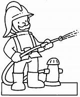 Fireman Coloring Pages Fire Printable Fighter sketch template