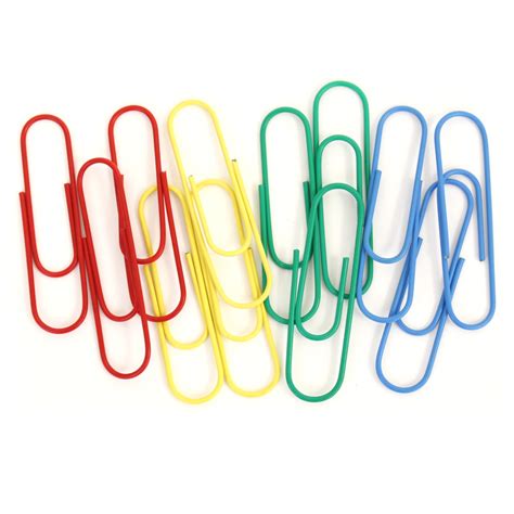jumbo metal paper clips  color mix  pc