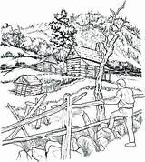 Coloring Pages Farm Printable Landscapes Getcolorings Color Adults Print Fall Sheets Choose Board Bulkcolor sketch template
