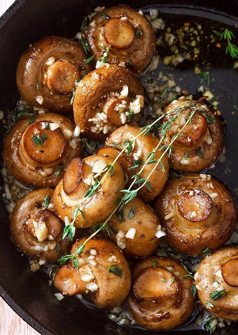 roasted mushrooms  garlic butter sauce recipe eatwell