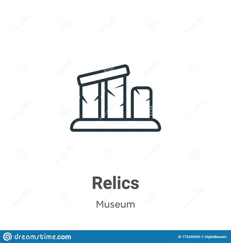 relics outline vector icon thin  black relics icon flat vector