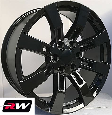 gmc yukon denali oe replica   gloss black wheels