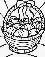 Coloring Easter Pages Basket Baskets Egg sketch template