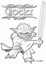 Star Wars Coloring Yoda Pages Hellokids Coloriage sketch template