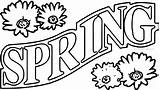 Spring Coloring Pages Text Flower Wecoloringpage Outline sketch template