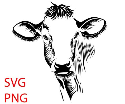 Cow Svg Png Long Haired Cow Svg Cow Svg Cricut Cut File M Inspire The
